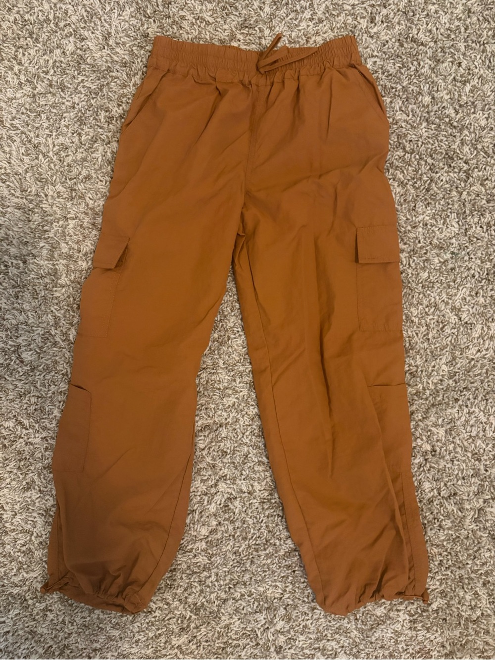 Kids Cargo Jogger Sweatpants in Rust Brown